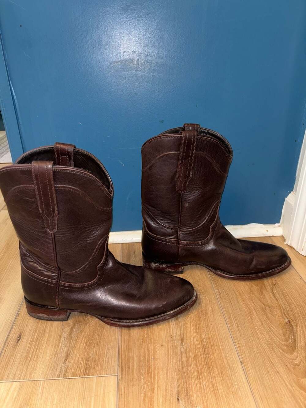 Tecovas The Earl Men's Roper Cowboy Boots in Bourbon Calfskin Leather - Picture 4 of 10